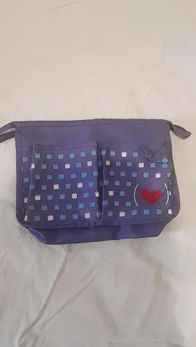 Organizador de bolsas da natura azul medidas 25x16x9 com 6 bolsos/divisórias