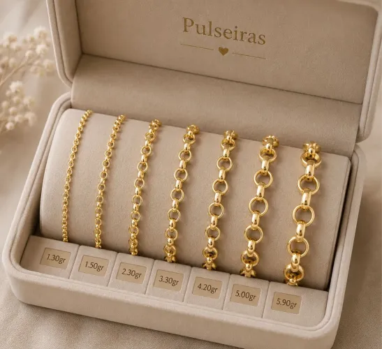Pulseiras Elo Português em Ouro 18K 750