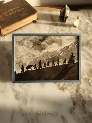 Quadro 3D em Relevo - A Sociedade do Anel (O Senhor dos Anéis) 20x14 cm