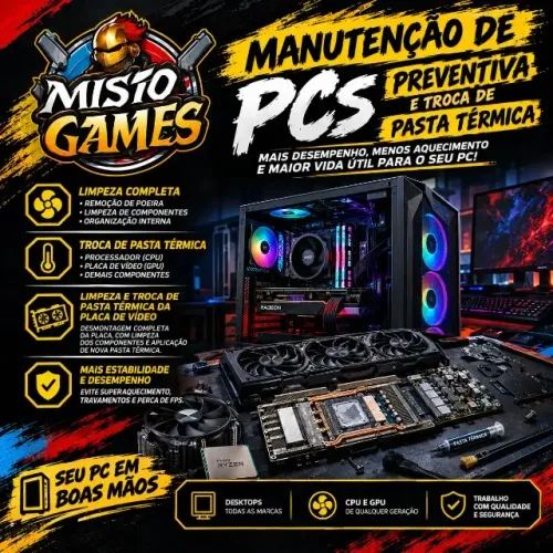 Limpeza de PC + Troca de Pasta Térmica (Incluso GPU)
