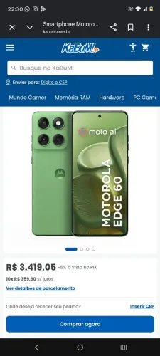 Moto Edge 60 puro 512 g12 de ram