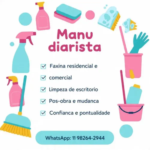 Faxina de Qualidade é com a Manu Diarista!