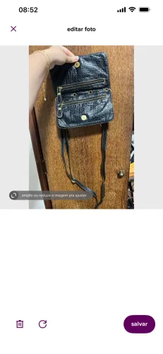 Bolsa preta de couro