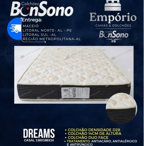 Colchao casal D28 Espuma Bonsono pronta entrega itens novos de fabrica soltiero ao king