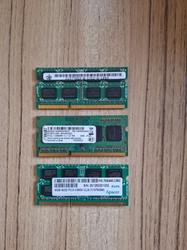 3 x Pentes de memória ram 4gb ddr3 notebook 