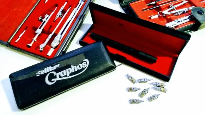 Compassos KERN e caneta PELIKAN GRAPHOS
