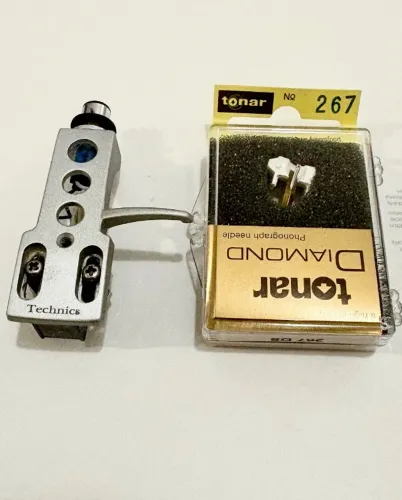 Kit Headshell Technics + Capsula Shure M44E + Agulha N44 Tonar Japan (Nova)