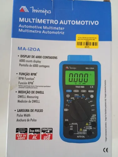 Multímetro Automotivo 600V Cat. IV MA-120A - Minipa <br>