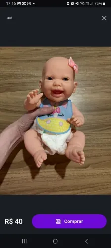 Boneca Bebê Careca Super Fofinha