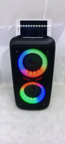 ? CAIXA DE SOM PORTÁTIL BLUETOOTH COM MICROFONE E LED RGB