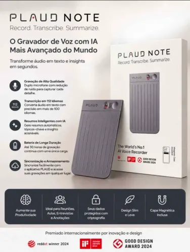PLAUD Note: Gravador com Inteligência Artificial