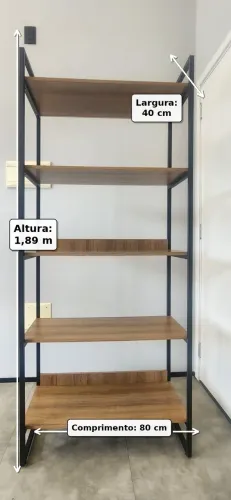 Estante industrial 1,89m metal e madeira - ótimo estado
