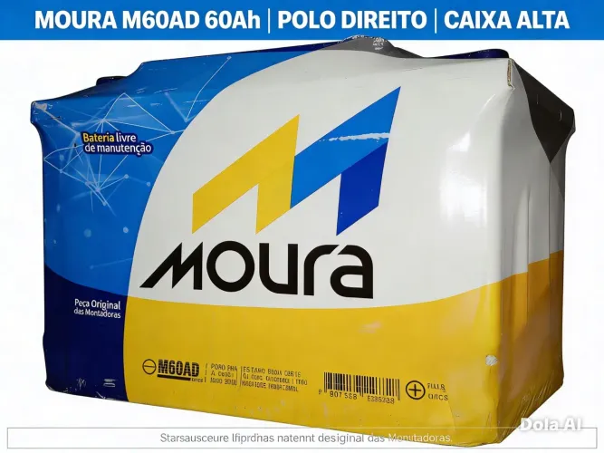 Bateria 60 Amperes Moura M60AD - Serve Celta Palio Gol e Outros