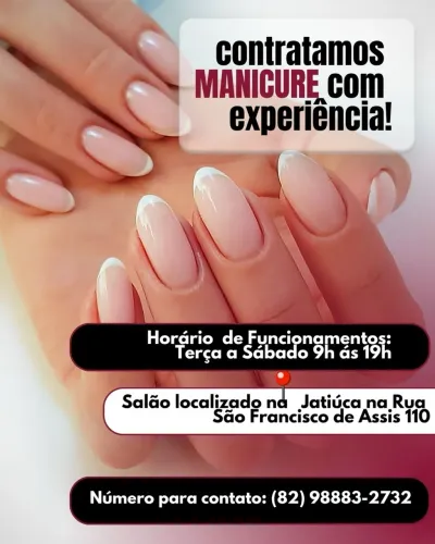 Vaga para Manicure e pedicure