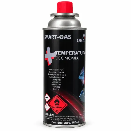kit c/12 Refil Smart-Gás para fogareiro, maçarico,fogão e acampamento 200g/450ml 