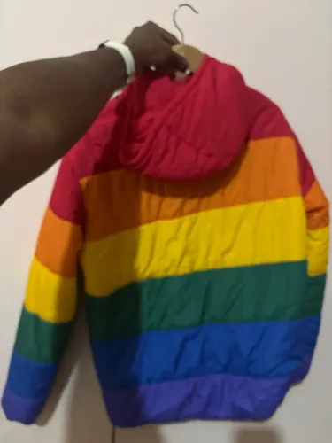 Jaqueta Puffer Arco-Íris Unissex - (Com Capuz