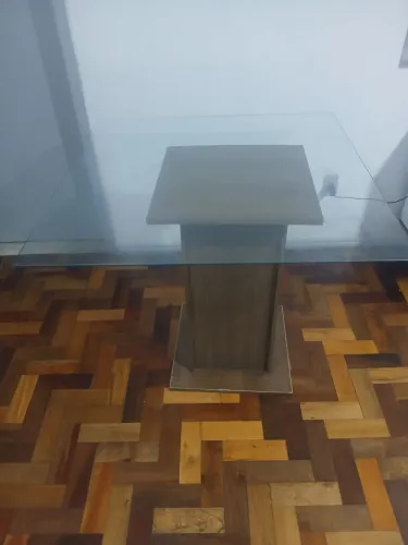 Mesa Madesa Quadrada Tampo de Vidro