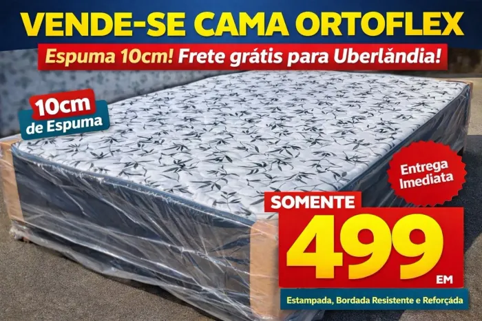 Cama Ortoflex Casal 1,38x1,88 - 10cm Espuma | Nova | R$499 | Entrega Já!