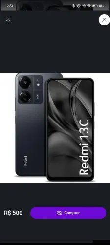 REDMI 13C, 256GB (Bem Conservado)