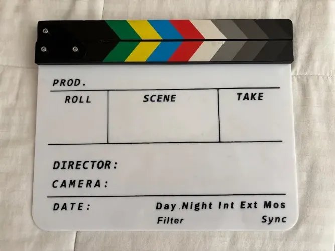 Claquete de Cinema em Acrílico Flexzion - Importada (Usada 1x)