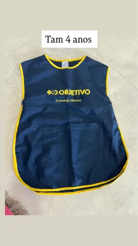 Avental infantil ecola objetivo para pintura tam 4 anos