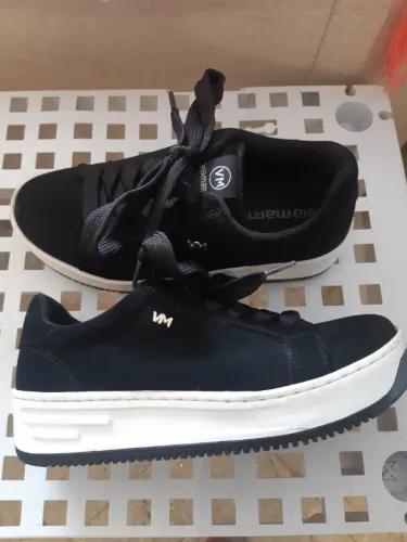 Tênis feminino Via Marte plataforma nobuck