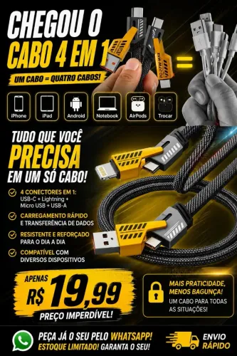 Cabo 4 em 1 TURBO!!!