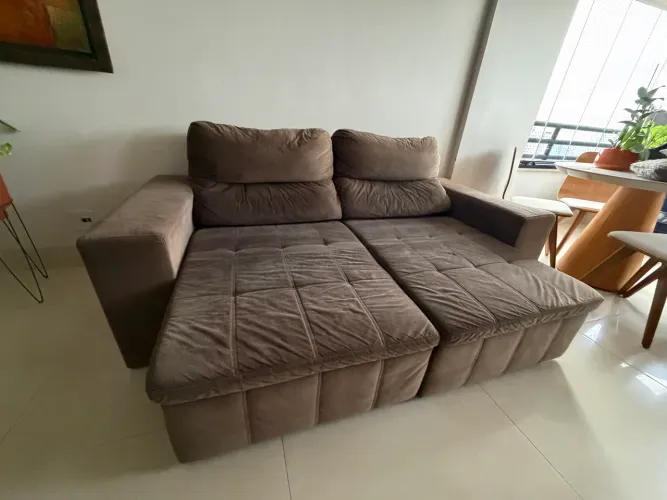 Sofá Retrátil Reclinável 4 Lugares 