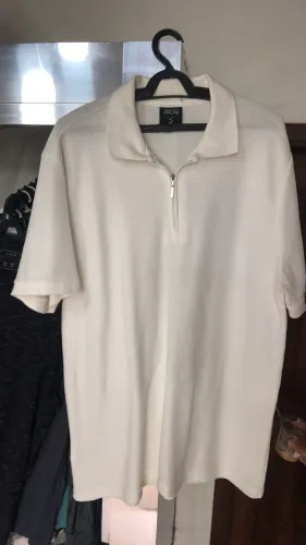 Camisa Polo branca 100% algodão TAM GG
