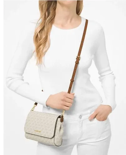 BOLSA COURO MICHAEL KORS IMPORTADA NOVA CROSSBODY COR VANNILA
