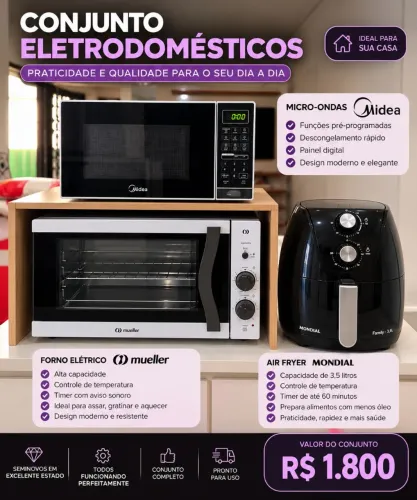 ? OPORTUNIDADE IMPERDÍVEL! VENDO CONJUNTO DE 3 ELETRODOMÉSTICOS! ?