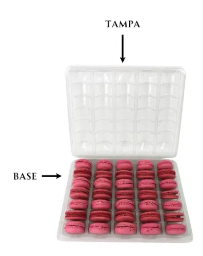 Pacote com 35 unidades de Blister para macarons - Capacidade 35 macarons