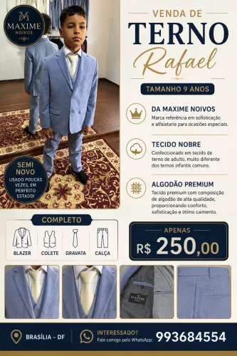 Terno infantil tecido premium