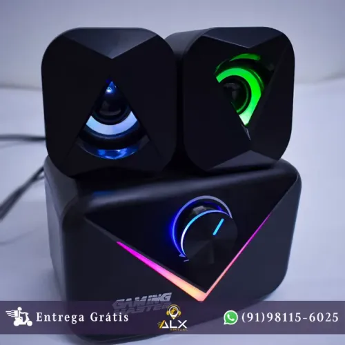 Caixa de Som Subwoofer Gamer Led Pulsante - Ss-8012 Kmex *ENTREGA GRÁTIS*