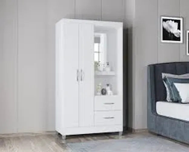 Guarda Roupa Capelinha Cordoba 2Pts 2Gvs Branco Poquema - Entrega Rápida!