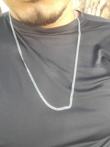/Cordão de prata italiana/ 70cm