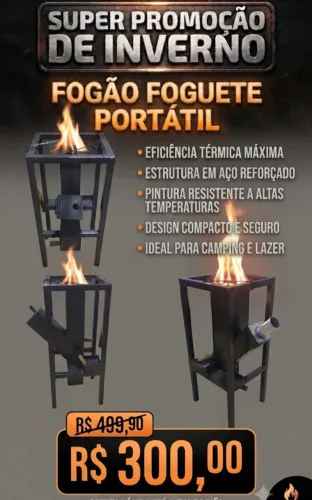 Fogão portátil a lenha