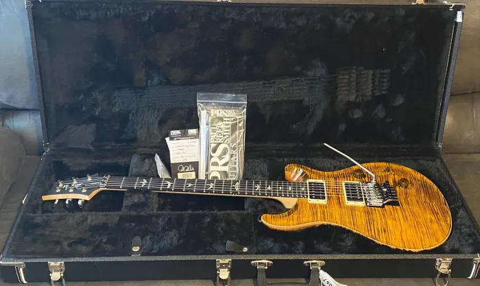 Guitarra PRS Custom 24 10 top Floyd - Yellow Tiger