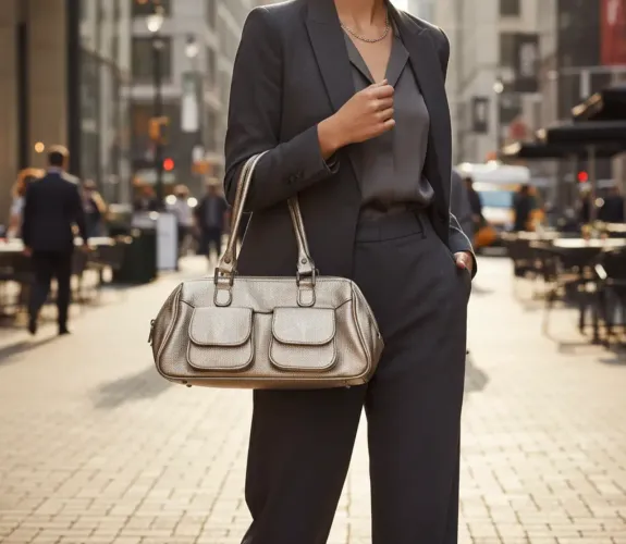 Bolsa de Couro Dourada Nova