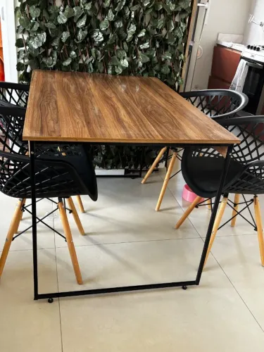 Mesa de jantar, 4 lugares, retangular, industrial