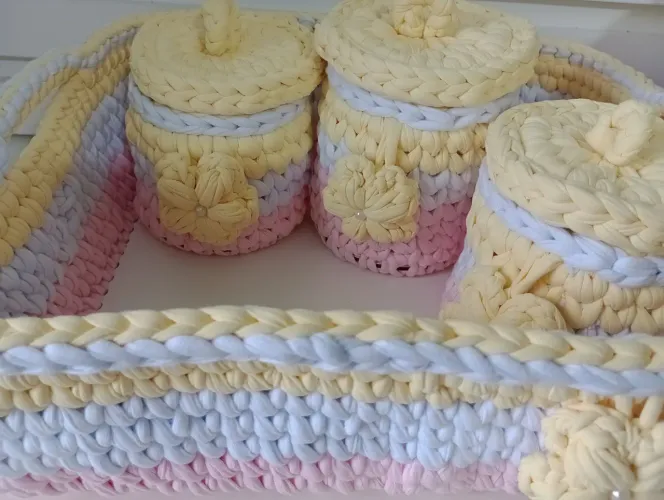 Kit de higiene para bebê com fio de malha