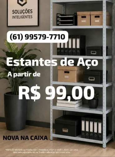 Kit Prateleiras Estantes de Aço / Ferro (Nova na Caixa)