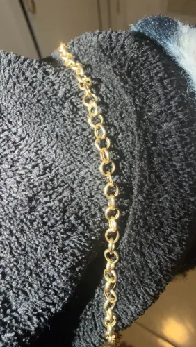Pulseira de ouro elo português grossinha