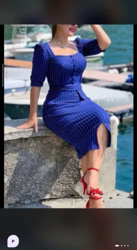 Vestido Azul Mustache