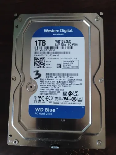 HD Western Digital WD Blue 1TB 3.5" SATA III 7200 RPM (Saudável / Testado)