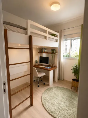 Cama beliche/mesa de escritório 