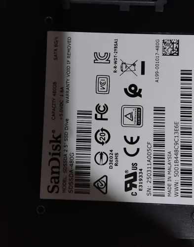 Ssd 480gb sandisk original feito Malásia