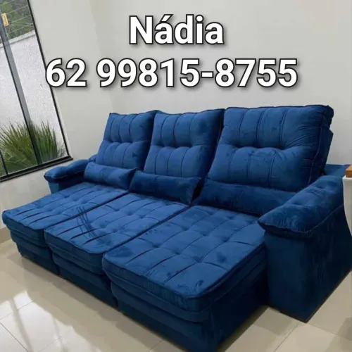 SOFÁ RETRÁTIL MORFEU AZUL SUPER CONFORTÁVEL