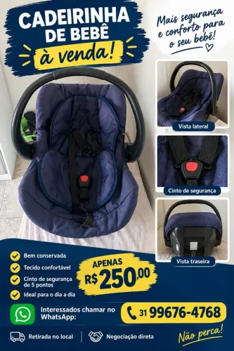 Cadeirinha de Bebê para Carro - Bem Conservada | R$ 250