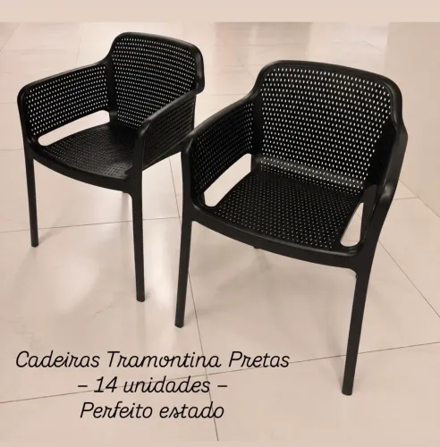 Cadeiras Tramontina Pretas - 14 Unidades